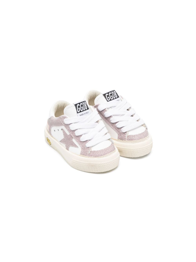 Golden Goose Babies' Panelled Low-top Leather Sneakers In White