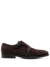 HENDERSON BARACCO BUCKLED SUEDE MONK SHOES