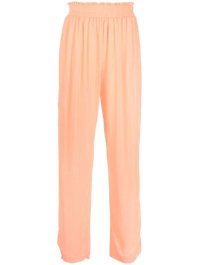 Styland High-waist Drawstring-ankle Trousers In Orange
