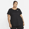 Nike Plus Size Active Sportswear Club Essentials Short-sleeve T-shirt In Black
