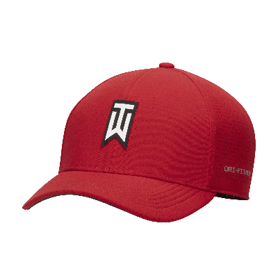 Nike Tiger Woods Structured  Unisex Dri-fit Adv Club Cap In Red