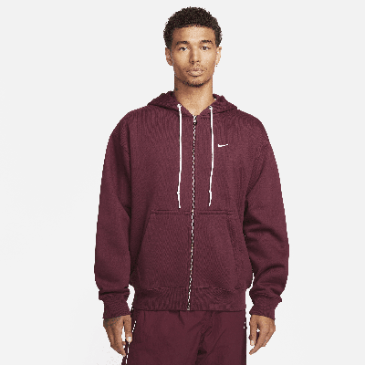 Nike Men's Solo Swoosh Full-zip Hoodie In Red