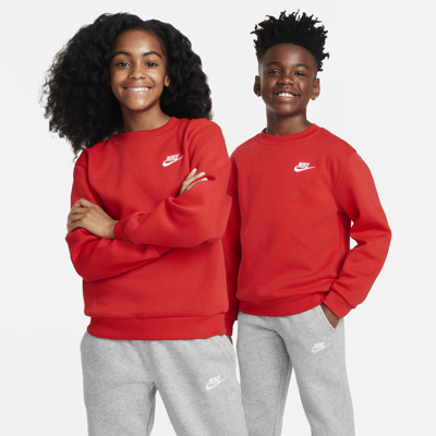 Nike Sportswear Club Fleece Big Kids' Sweatshirt In Red