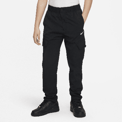 Nike Outdoor Play Big Kids' Woven Cargo Pants In Black