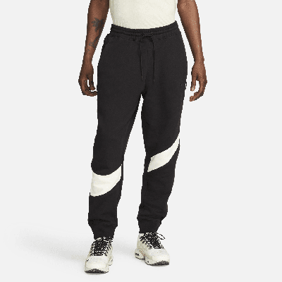 Nike Men's Swoosh Fleece Pants In Black