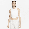 Nike Women's  Sportswear Chill Knit Tight Cropped Mini-rib Tank Top In White