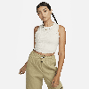 Nike Women's  Sportswear Chill Knit Tight Cropped Mini-rib Tank Top In Brown