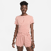 Nike Women's Dri-fit One Luxe Twist Cropped Short-sleeve Top In Pink