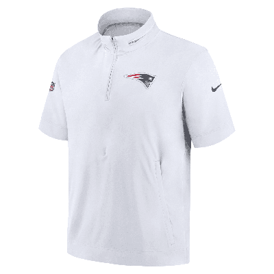 Nike Men's Sideline Coach (nfl New England Patriots) Short-sleeve Jacket In White
