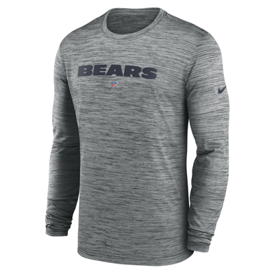 Nike Men's Dri-fit Sideline Velocity (nfl Chicago Bears) Long-sleeve T-shirt In Grey