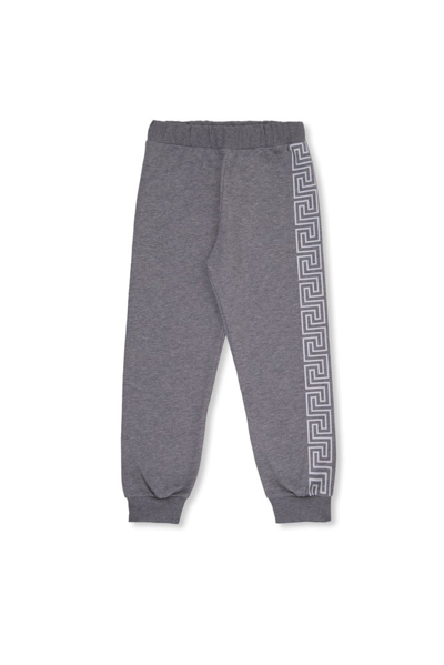 Versace Kids Monogram Straight Leg Track Pants In Grey