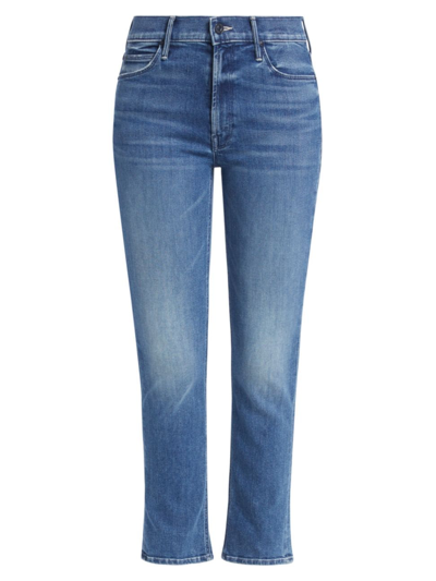 Mother The Dazzler High Waist Ankle Jeans In Blue