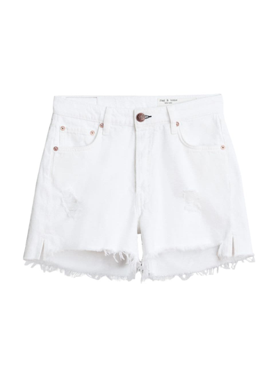 Rag & Bone Ripped High Waist Cutoff Shorts In White