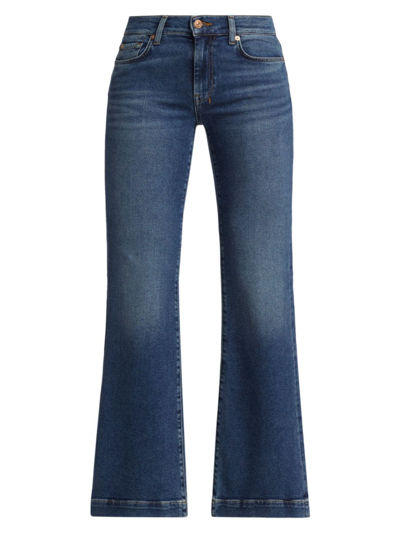 7 For All Mankind Women's Dojo Tailorless Mid-rise Flare Jeans In Blue Print