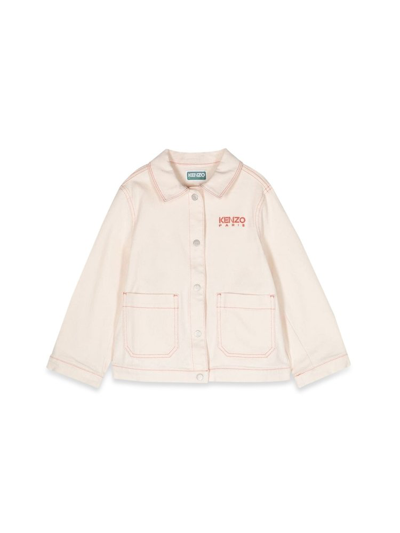 Kenzo Kids' 'bamboo' Graphic-print Jacket In Pink