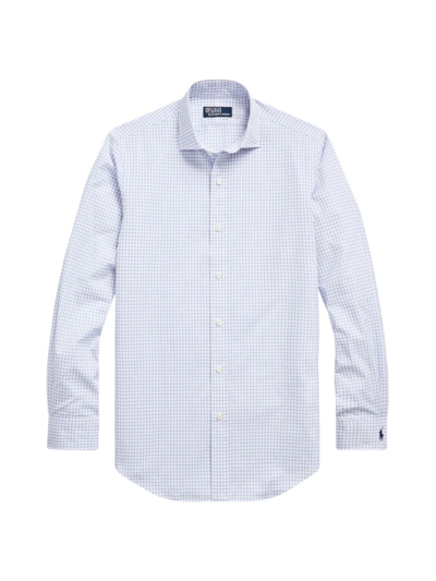 Polo Ralph Lauren Custom Fit Checked Poplin Shirt In Lafayette Blue