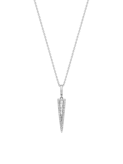 Saks Fifth Avenue Women's 14k White Gold & 0.12 Tcw Diamond Triangle Pendant Necklace