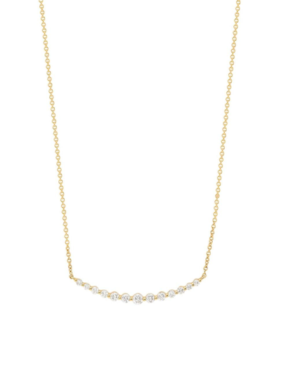 Saks Fifth Avenue Women's 14k Yellow Gold & 0.31 Tcw Diamond Bar Necklace