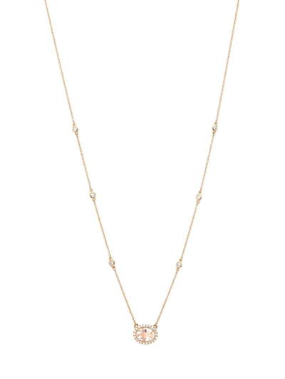 Saks Fifth Avenue Women's 14k Rose Gold, Morganite & 0.27 Tcw Diamond Pendant Necklace