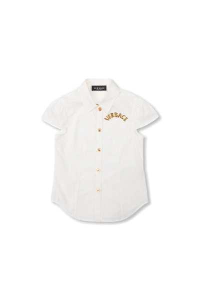 Versace Medusa Cotton Poplin Shirt In White
