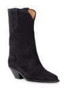 Isabel Marant Dahope Suede Bootie In Faded_black