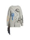 Stella Mccartney Grey Graphic Crew Neck Sweater In Denim
