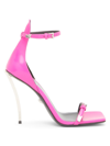 Versace 110mm Embellished Leather Sandals In Fuchsia