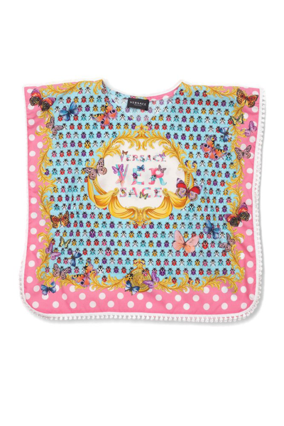 Versace Butterflies Kids Cotton Cover-up In Multicoloured