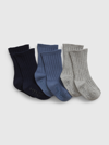 Gap Baby First Favorites Crew Socks (3-pack) In Bainbridge Blue