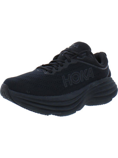 Hoka One One Bondi 8 Womens Fitness Workout Running Shoes In Black