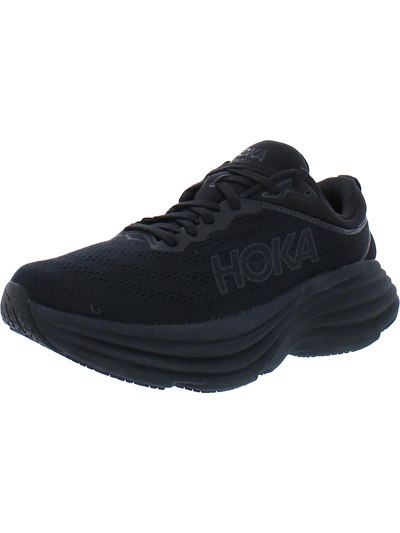 Hoka Bondi 8 Rubber-trimmed Mesh Sneakers In Black