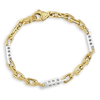 Pompeii3 Men's Figaro Link 14k Gold (25gram) Or Platinum (41gram) 4.5mm Bracelet 8.5" In Silver