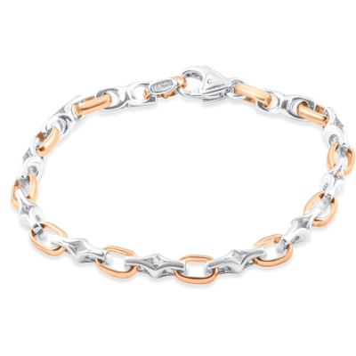 Pompeii3 Men's Link 14k Gold (31gram) Or Platinum (49gram) 6mm Bracelet 8.25" In Silver