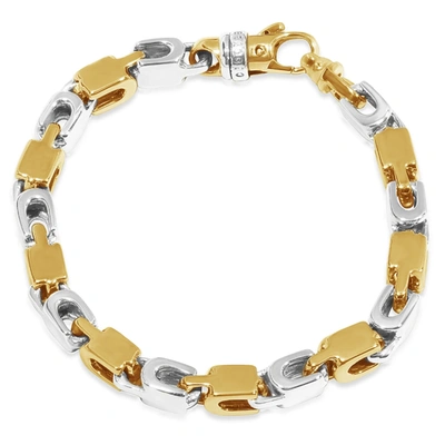 Pompeii3 Men's Link 14k Gold (69gram) Or Platinum (112gram) 7mm Bracelet 9" In Silver