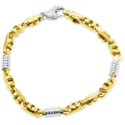 Pompeii3 Men's Link 14k Gold (32gram) Or Platinum (52gram) 6mm Bracelet 8.5" In Multi