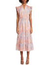 BB DAKOTA BY STEVE MADDEN Bae Nextdoor Womens Printed Tiered Midi Dress