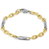 Pompeii3 Men's Figaro 14k Gold (25gram) Or Platinum (41gram) 5mm Link Bracelet 8.5" In Silver