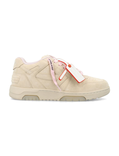 Off-white Men's Out Of Office Suede Low-top Sneakers In Neutrals