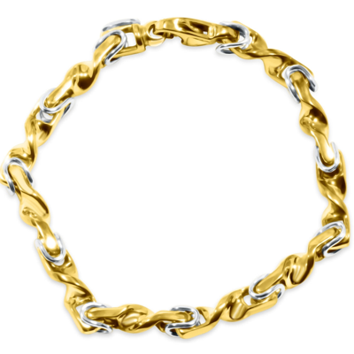Pompeii3 Men's Link 14k Gold (38gram) Or Platinum (61gram) 6mm Bracelet 8.5" In Silver