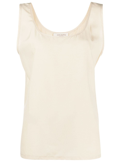 Giuliva Heritage Scoop-neck Sleeveles Blouse In Nude