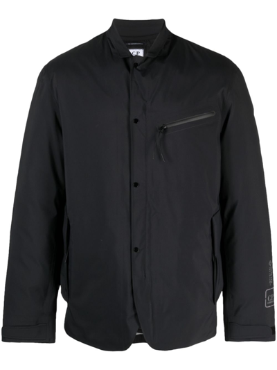 C.p. Company Notched-collar Buttoned Windbreaker In Schwarz