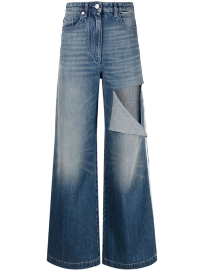 PETER DO RIPPED WIDE-LEG JEANS