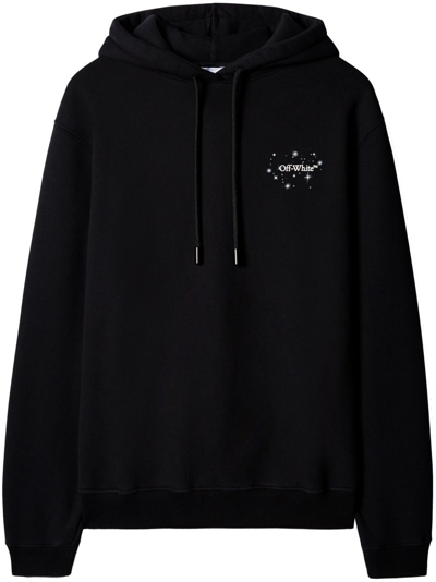 Off-white Bling Stars Arrow Hoodie In Black White (black)