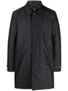 Fay Blue Nylon Morning Raincoat In Black
