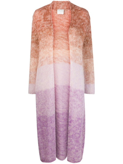 Forte Forte Faded Mohair Blend Long Coat In Terre