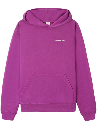 Sporty And Rich Hoodie Mit Logo-stickerei In Purple