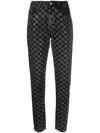 KARL LAGERFELD CRYSTAL-EMBELLISHED STRAIGHT-LEG JEANS