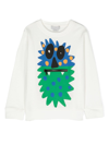 Stella Mccartney Printed Cotton Jersey Sweatshirt In Weiss