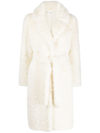 P.A.R.O.S.H BELTED FAUX-SHEARLING COAT