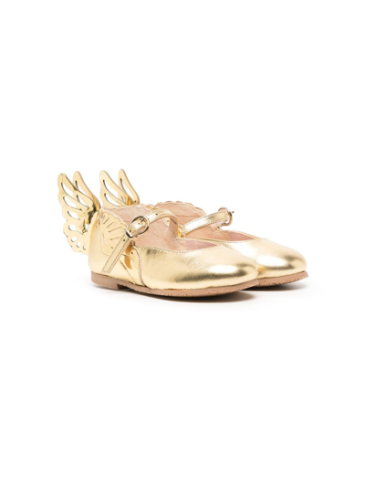 Sophia Webster Mini Kids' Metallic Heavenly Ballerina Shoes In Gold